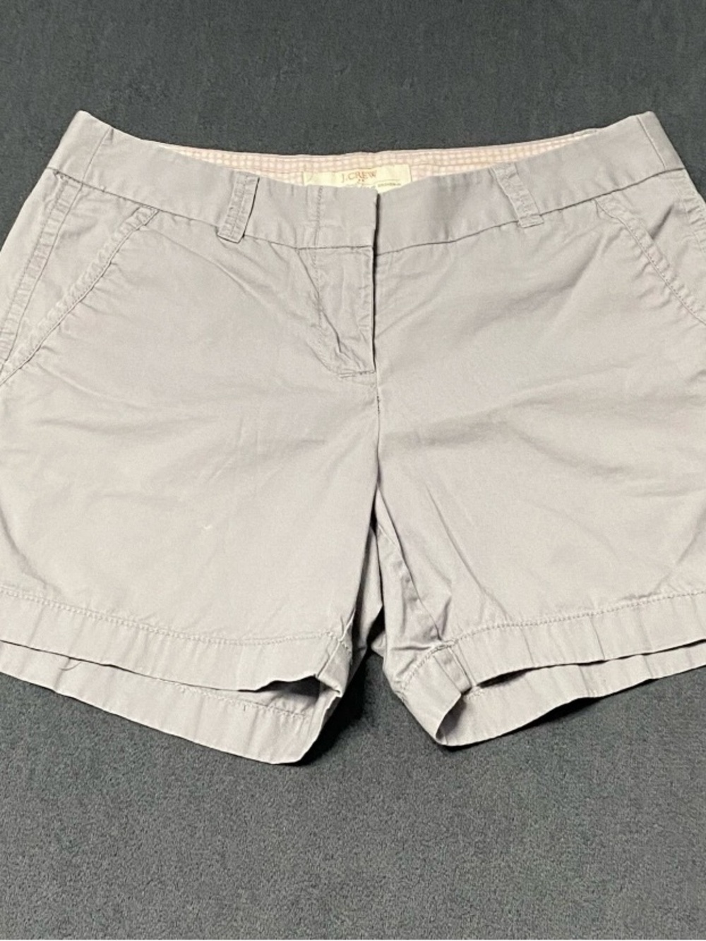 J Crew Chino Shorts Womens 3 Gray Broken-In Flat Front Cotton Cruise Vacation